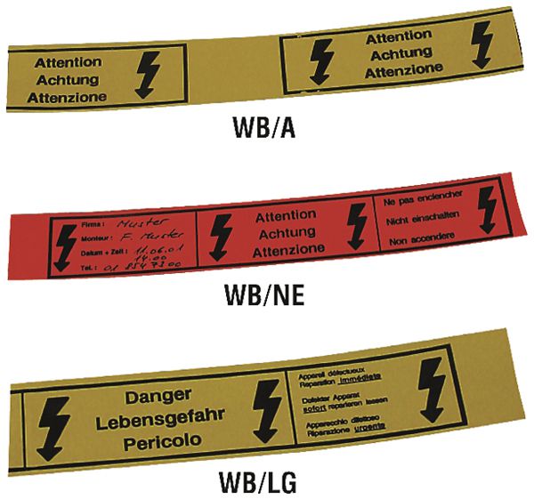 Ruban d'avertissement adhésif jaune (Attention danger) WB/LG