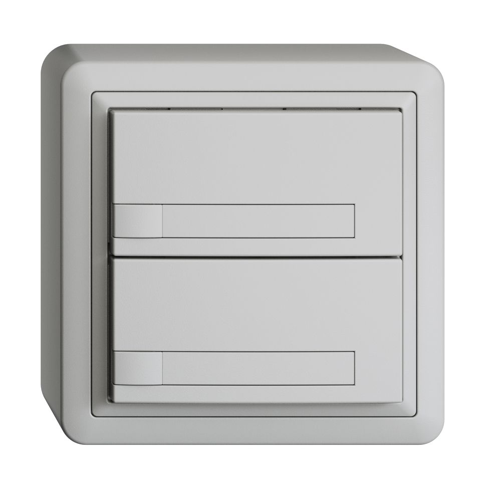 Poussoir KNX RGB AP EDUE, 250mW, s.LED, a.papier, 2×poussoir, 1×touche, grc