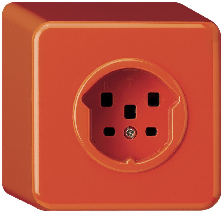 Prise AP HA basico type 25 avec bornes enfichables orange