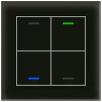 Poussoir KNX RGBW ENC MDT BE-GTL40S.01S 4t/4a verre noir "neutre"