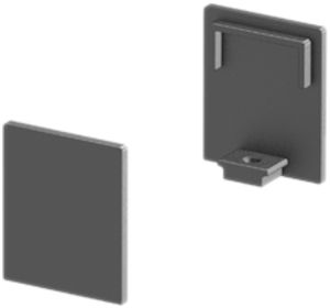 Cappa terminale per profilo AP piatto SLV GRAZIA 10, 2 pezzi alto nero