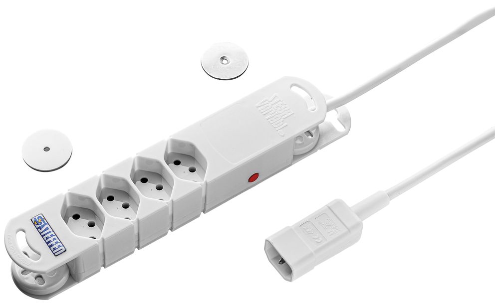 Prise multiple STEBA VARIABL 4×T13 avec câble 3m T113 10A 230V IP20 blanc
