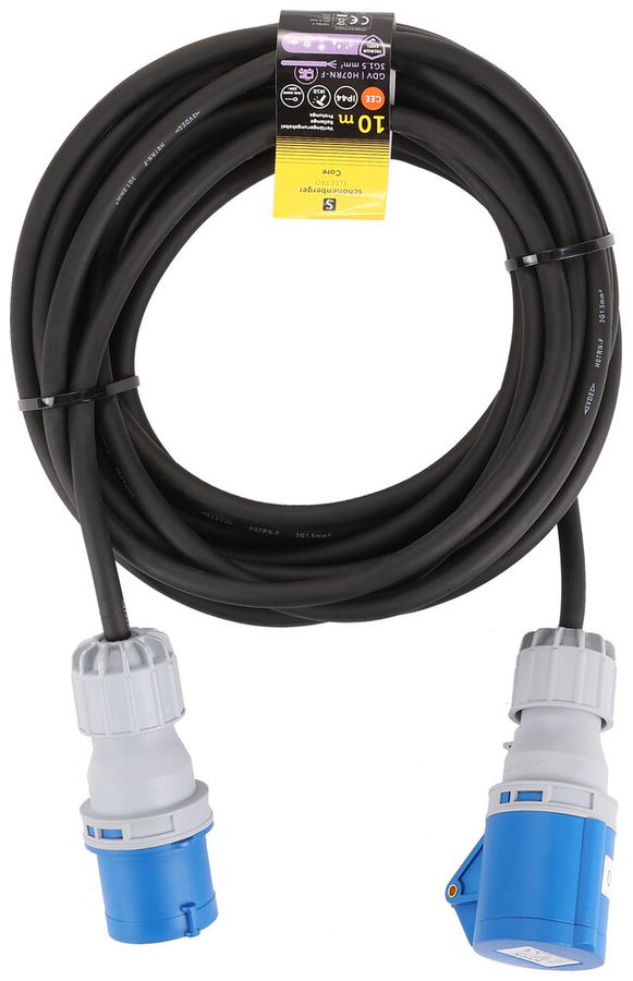 Cavo di prolunga Schönenberger gomma CEE/CEE 3×1.5mm² 16A IP44 10m nero