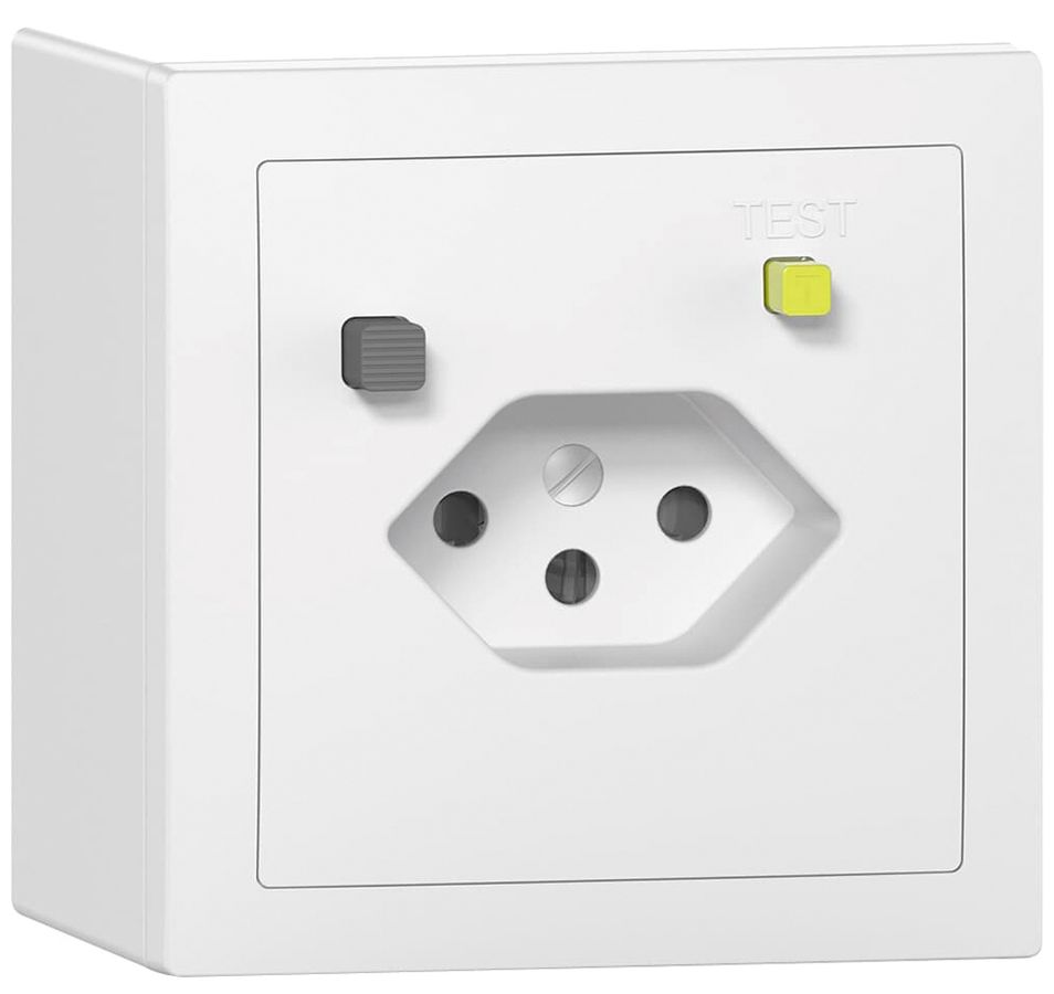 AP-FI-Steckdose SIDUS T13 30mA, shutter, weiss