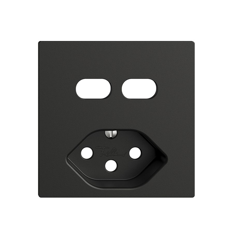 Montageset Feller EDIZIOdue für Steckdose USB 2×Typ C + Typ 13 schwarz