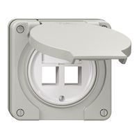 NUP-Montageset Feller Keystone, für gerade Steckrichtung, zweifach, lichtgrau