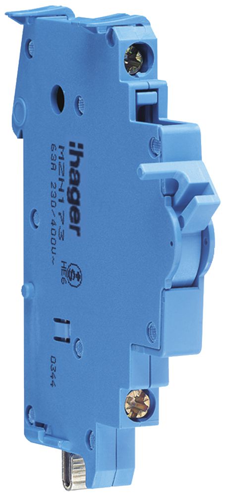 Neutralleitertrenner Hager 1…16mm² 63A 230V 3×10mm Schraubanschluss 2TE
