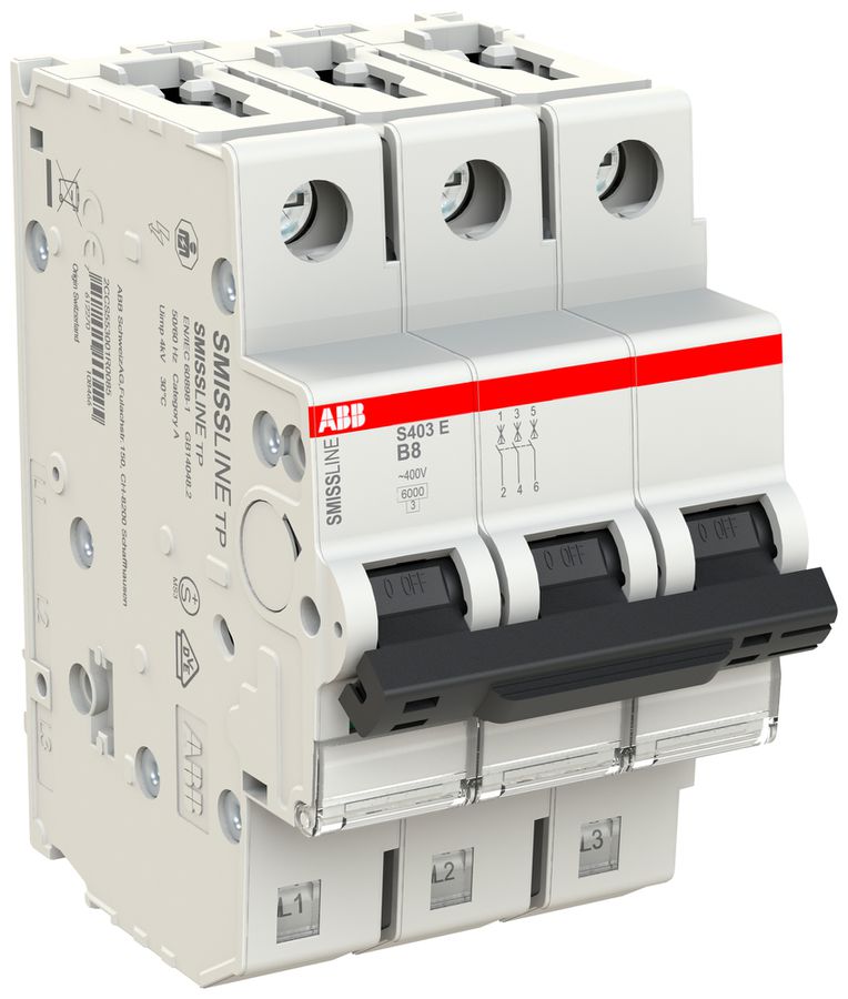 Disjoncteur SMISSLINE TP S 3×8A B 6kA