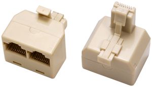 Adaptateur direct RJ45m/2×RJ45f UTP, beige