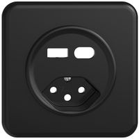 Kit de montage ENC Feller STANDARDdue pour prise USB type A+C + type 13 noir