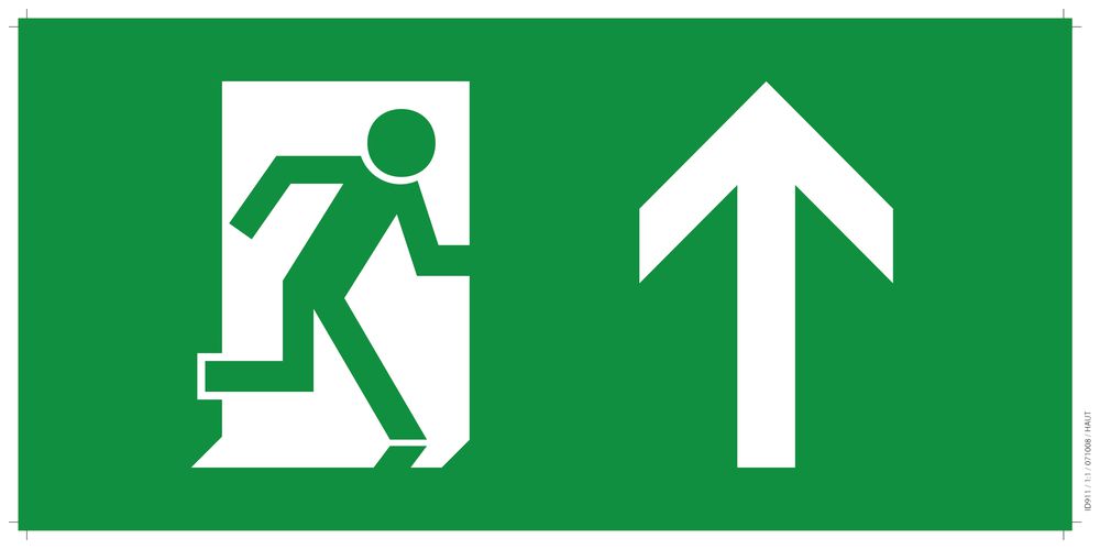 Pictogramme avec flèche vers haut 330×160mm pour Candelux CFH
