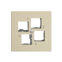 Montageset EDIZIOdue EASYNET S-One, für 4×RJ45, geradeauslass, vanille