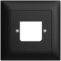 Frontset EDIZIOdue schwarz 88×88mm 1×TT 3×RJ