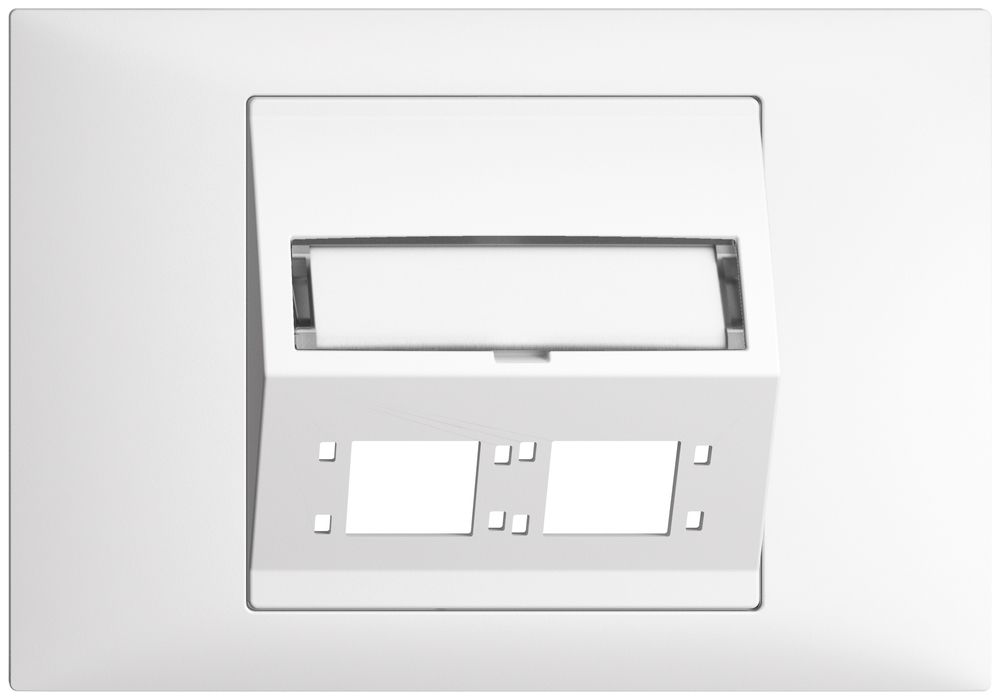 Kit montage INC EDIZIOdue BKE sortie oblique 2×R&M cat.6A/LC spécial, blanc