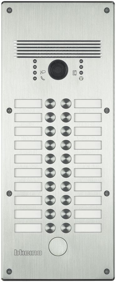 Quadro AP <Inox> per 2×10 pulsa. per porta-etichetta h=40mm alluminio