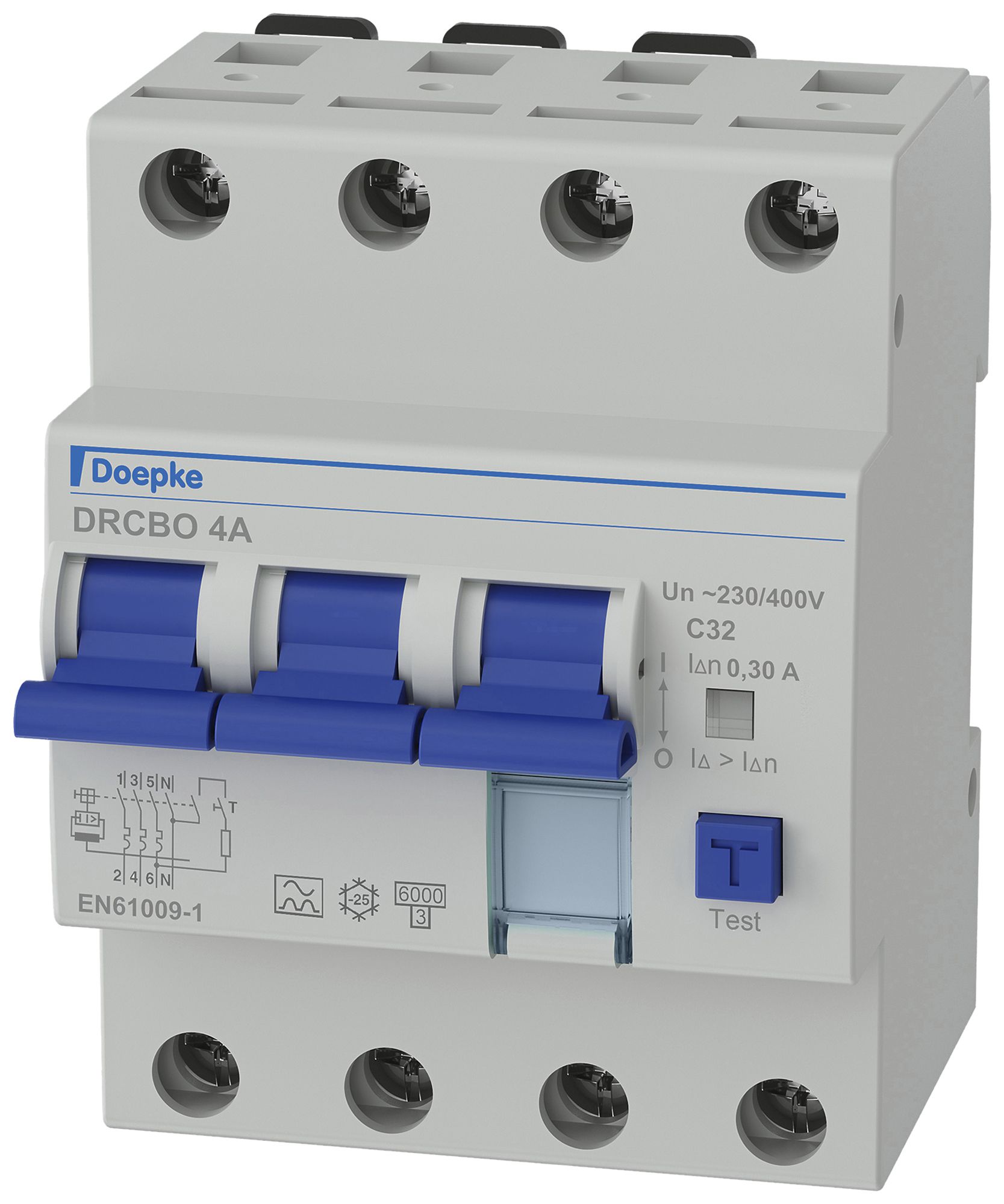 Disgiuntore differenziale Doepke DRCBO 4 3LN 400V C 32A 0.3A tipo A 6kA