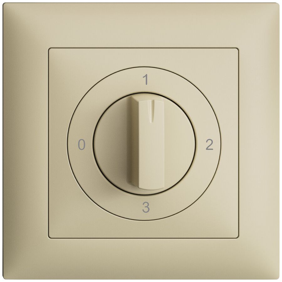 Frontset EDIZIOdue 0-1-2-3 vanille 88×88mm für Drehschalter