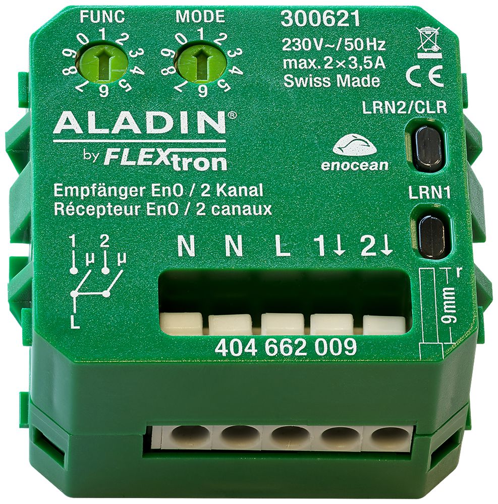EB-RF-Schaltaktor ALADIN EnO, 2-Kanal, Multifunktion, 230V/3.5A