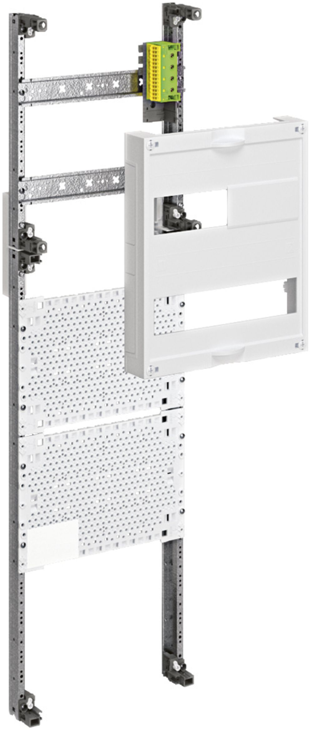 Travée Media Hager pour armoire distribution AP 6 rangées, 2 rangées modulaires