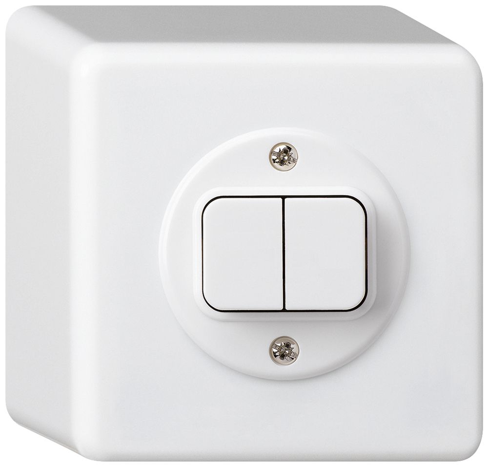 AP-Druckschalter basico 3/1L+A-R/1L weiss