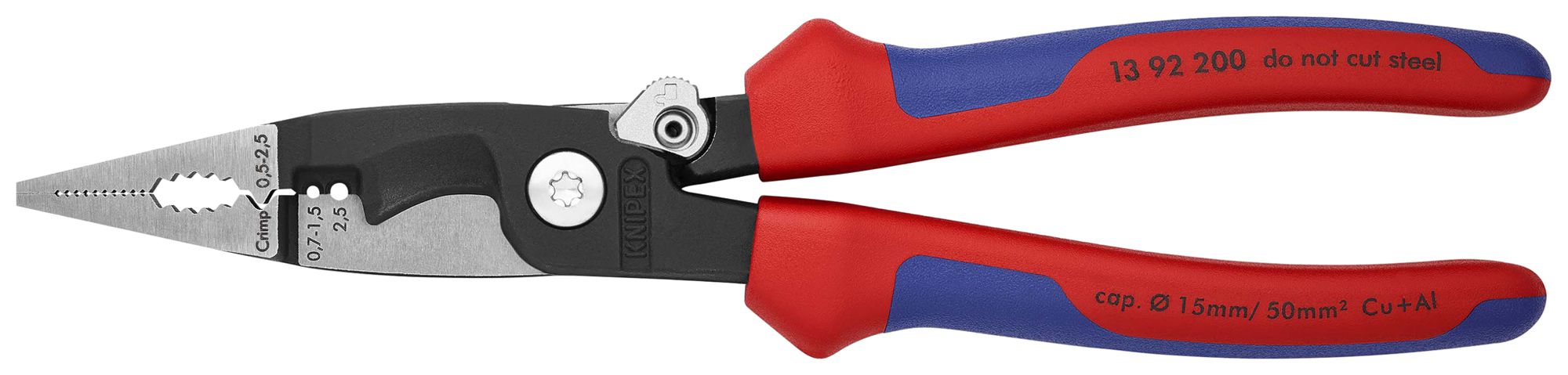 Pince pour installation KNIPEX 200mm 0.75…2.5mm²/Ø15mm