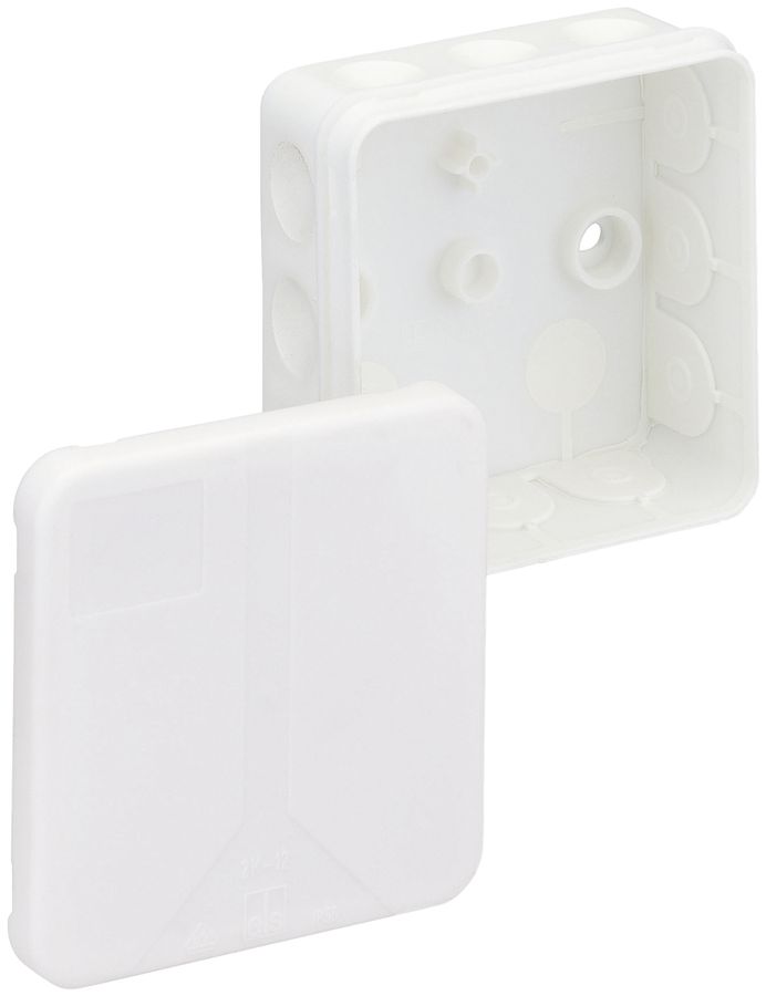 Boîte dérivation AP 2K-12 vide 85×85×37mm, blanc