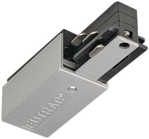 Einspeiser SLV für AP-Stromschiene EUTRAC, Erde rechts silbergrau