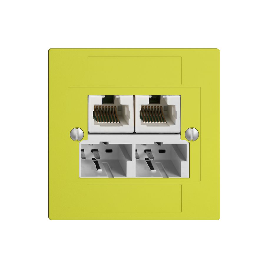 UP-Dose SOHO 2×TT/2×RJ45/u lemon getr.ITplus EDIZIOdue