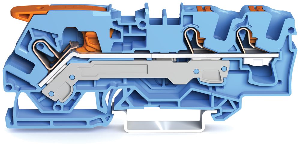 Borne de passage WAGO TopJob-S 6mm² 3L bleu série 2106