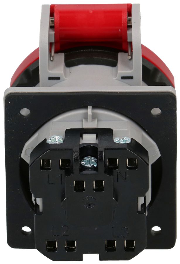 EB-Steckdose MAX HAURI 1× Schweizer Norm Typ 15 10A 400V 50×66×64mm IP55 rot