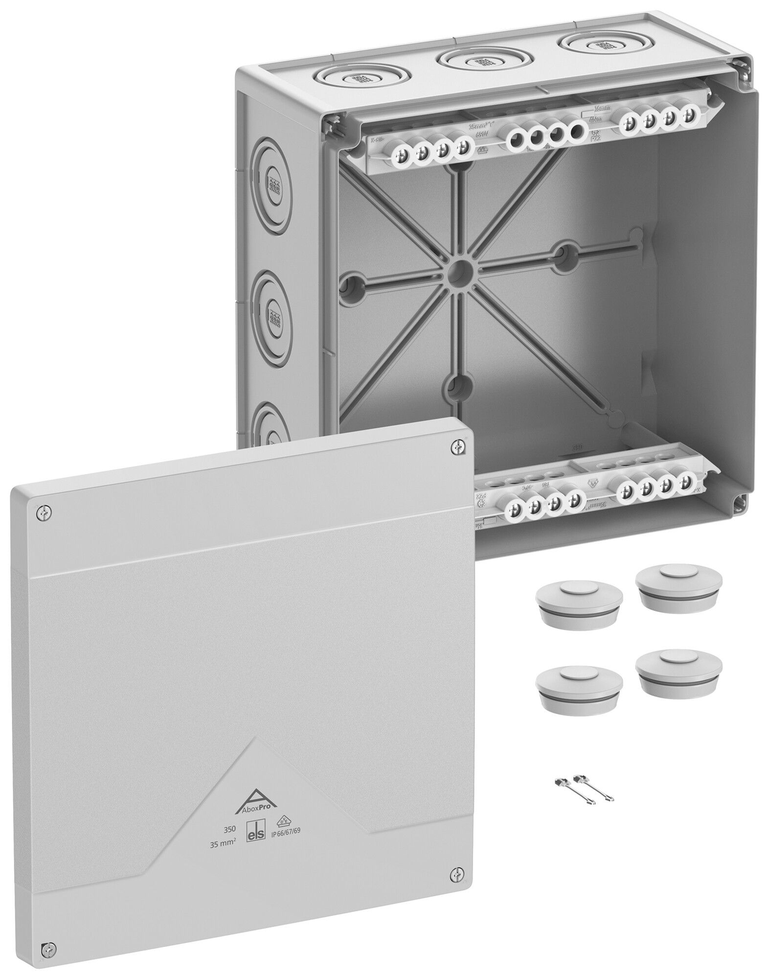 Scatola di derivazione AP Spelsberg Abox Pro 350-35² 252×252×120mm IP69 gr