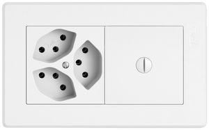 Combinazione INC EDIZIO.liv SNAPFIX® 1×2 96×156mm 3×T13+otturatore bianco