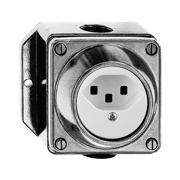 AP-Steckdose feucht T23 16A Al kugelp.mit Schraubklemmen