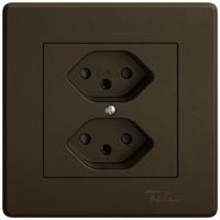 UP-Steckdose EDIZIO.liv SNAPFIX® 2×T13 mit Shutter br