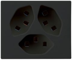 Prise FLF Hager 3×type 23 D noir