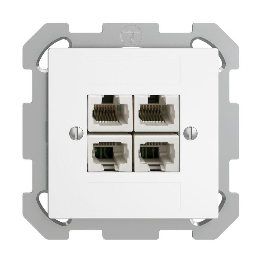 UP-Dose 4×RJ45/u 4P getr. EDIZIOdue weiss ITplus