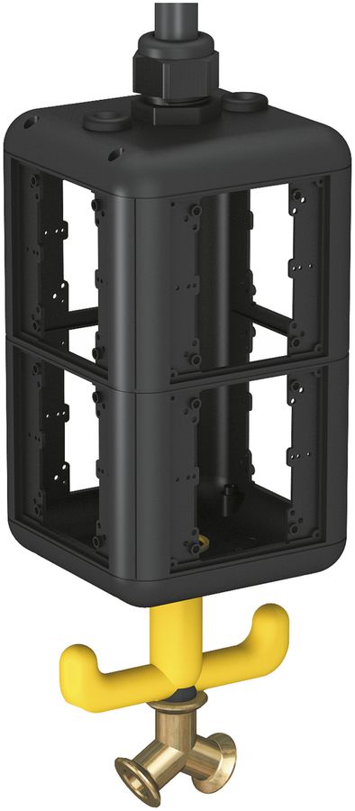 Boîtier Bettermann HoverCube, air, a.poignée, vide 140×140×352mm, PA, no, IP20