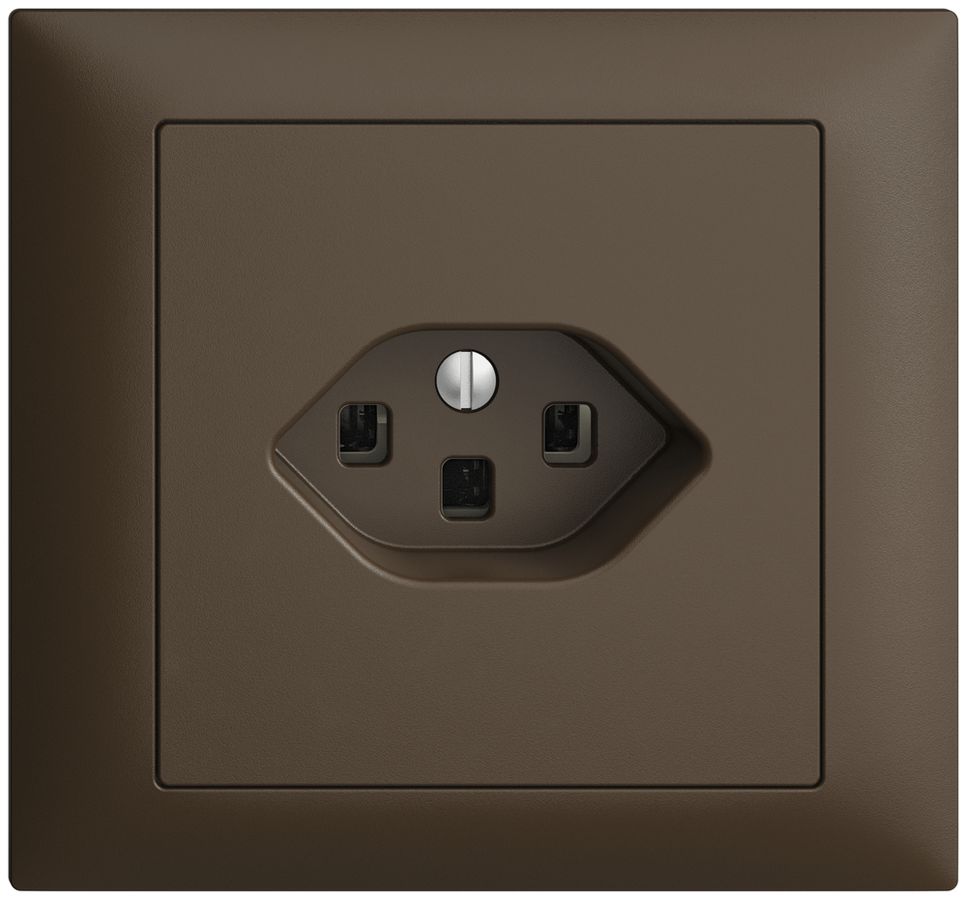 EB-Steckdose EDIZIOdue T23 16A coffee, mit Steckklemmen