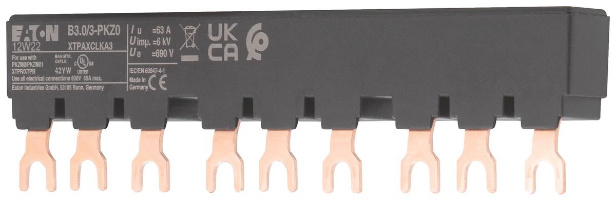 Pettine di raccordo Eaton B3.0/3-PKZ0 forca 63A 135mm nero