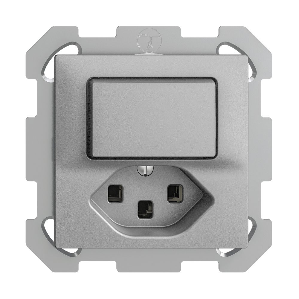 UP-Kombination A-R/1L+T23 16A EDIZIOdue silver