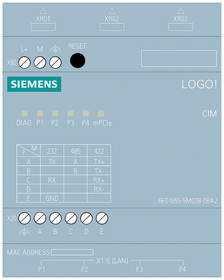Module de communication API Siemens LOGO! CIM 4×RJ45 1×RS232 1×RS485 1×RS485