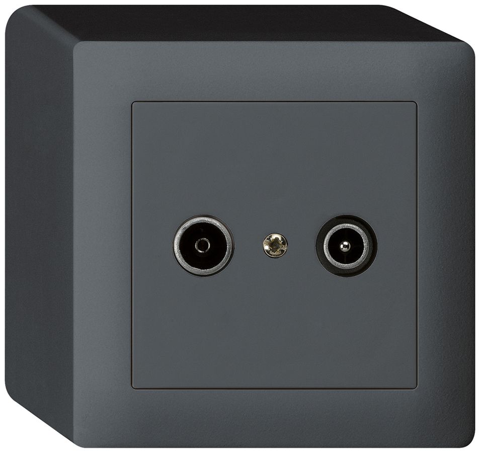 AP-Antennendose kallysto R/TV 23dB Durchgangsdose anthrazit