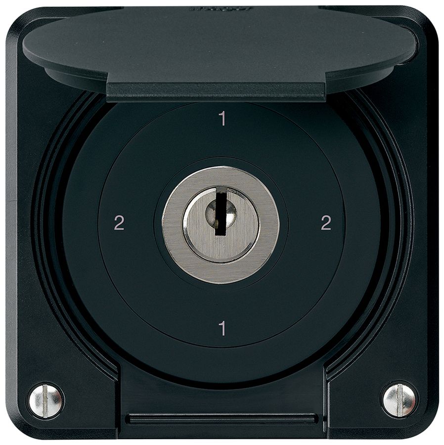 Interruttore a chiave INC robusto IP55 con copertura S3/1P nero combinazione
