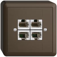 Presa AP 4×RJ45/s 4P sep.EDIZIOdue coffee ITplus