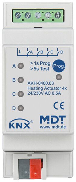 REG-Heizungsaktor KNX MDT AKH-0400.03 4-Kan 0.5A 24…230V 2TE