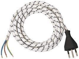 Anschlusskabel Brennenstuhl Textil 10A 230V 3×0.75mm² T12/frei 3m sz/ws