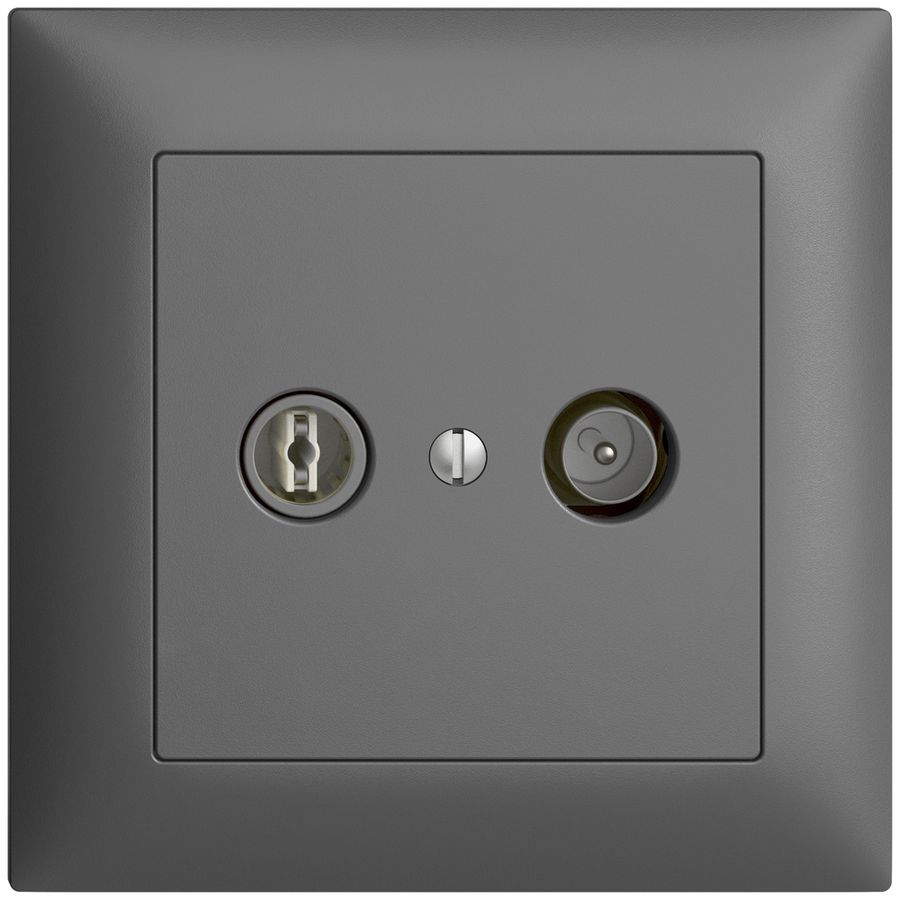 UP-TV-R-Dose EDIZIOdue 4dB dunkelgrau Breitbanddose 5…2000MHz, FMI