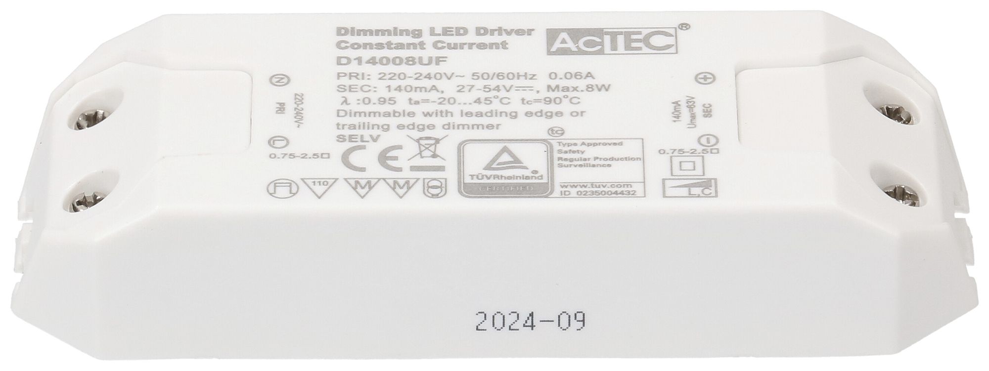 Alimentation LED MH 8W 27…54V 140mA VAR