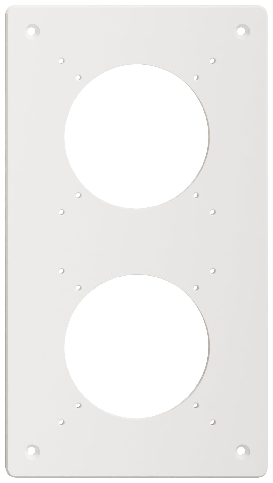 Plaque de montage Feller NEVO SNAPFIX® 2×1 Ø69mm 125×225mm blanc