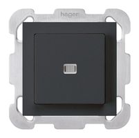 UP-Leuchtdruckschalter kallysto 3/1L schwarz mit Befestigungsplatte